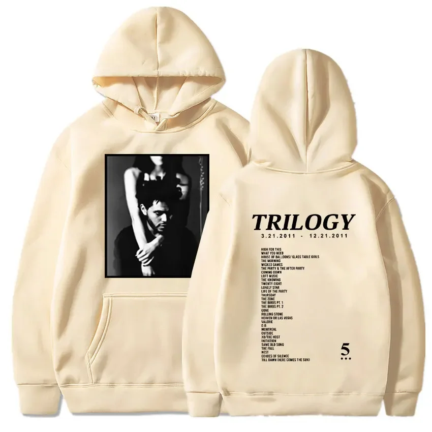 The Weeknd Trilogy Music Album Hip Hop Hoodie Men Women Casual Aesthetic Long Sleeve Oversized Sweatshirt Streetwear Male Hooded