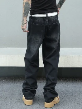 Vintage Men Y2k Baggy Denim Jeans for Men Fashion Casual Pants Streetwear Denim Hip Hop Wide-Leg Straight Casual Trousers 1
