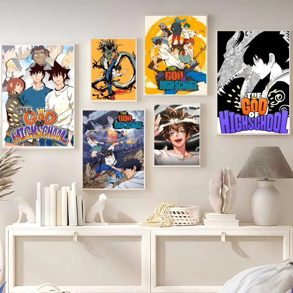 

Anime G-God of High School Poster Self-adhesive Art Poster Retro Kraft Paper Sticker DIY Room Bar Cafe Vintage Decorative