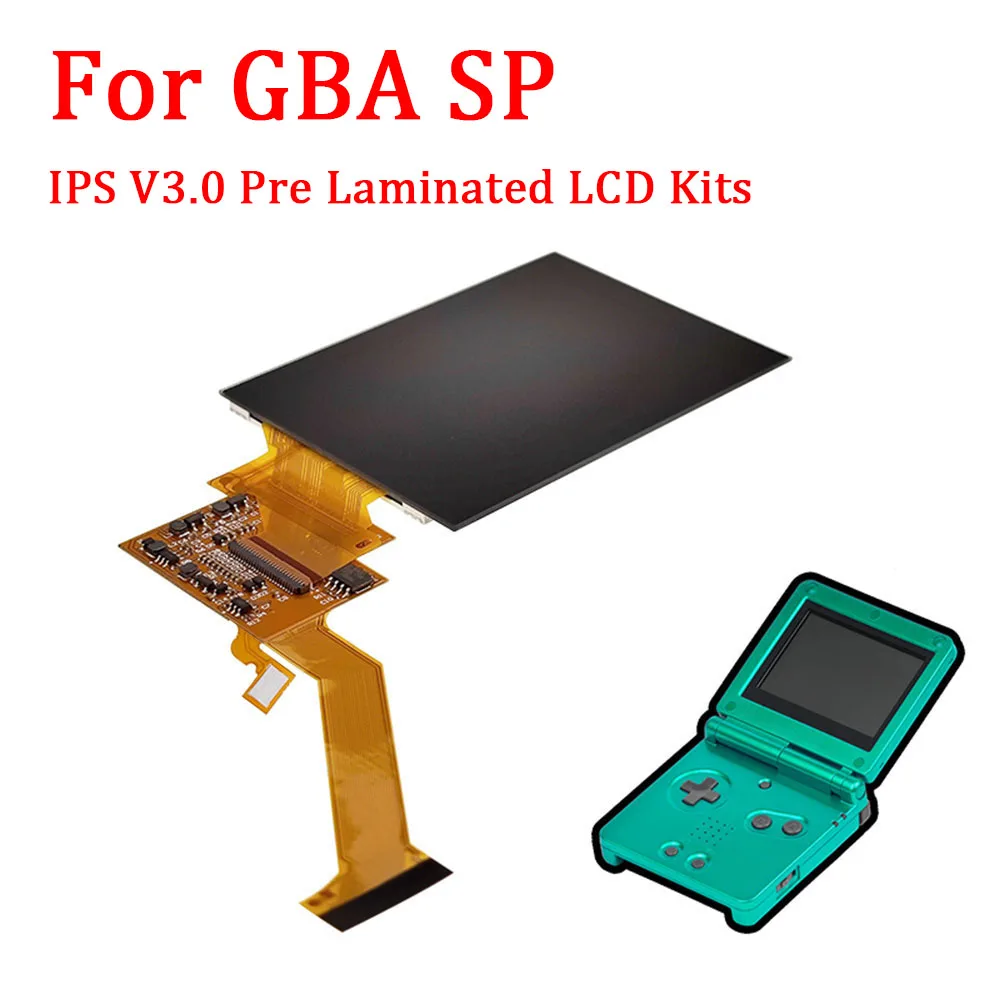 Kit Schermo Intero Lcd Ips V3 Pre Laminati Per Kit Lcd Retroilluminato Ad Alta Luminosità Con Schermo Gba Sp Ips V3 Con Lente In Vetro Per Gbasp