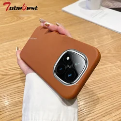 Ultrathin Leather Texture Silicone Phone Cover for Redmi 14C (Brown)