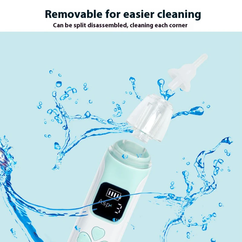 JUSTLANG Portable Nasal Aspirator Nasal Vacuum Cleaner Rechargeable Sniffling Equipment Safe Hygienic Nose Snot For Child Baby 3