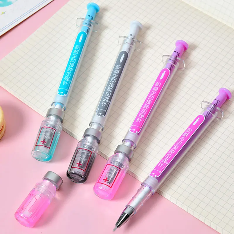 

105Pcs 0.5mm Black Neutral Pen Peculiar Gel Pens Syringe Gel Pen Vaccine Pen School Office Supplies Chinese Language