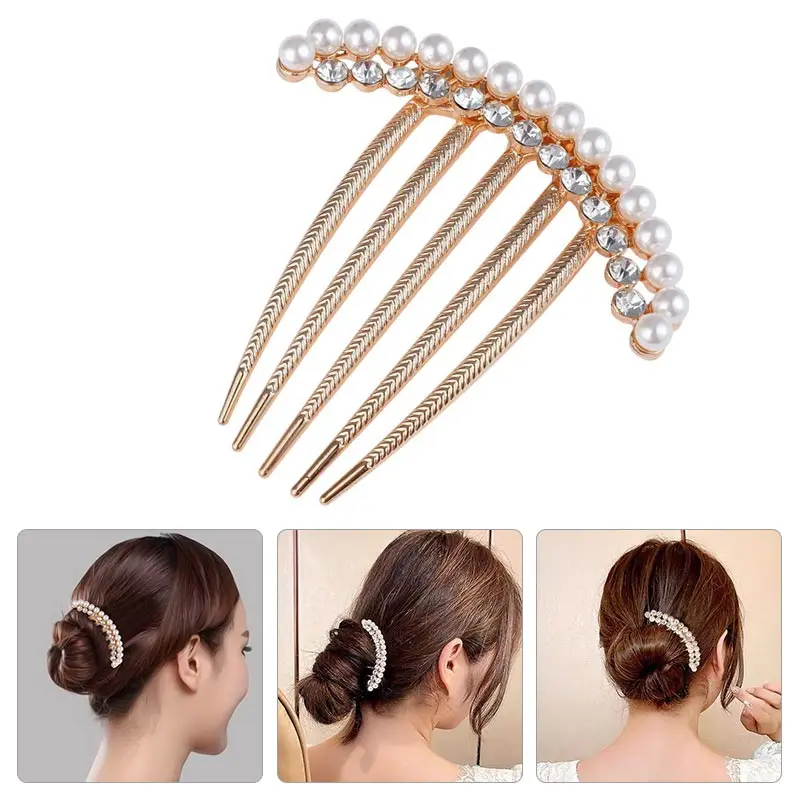 

1PC Hair Jewelry Pearl Flower Crystal Hair Comb Hair Clip Hairpin Hair Accessories Women Rhinestione Banquet