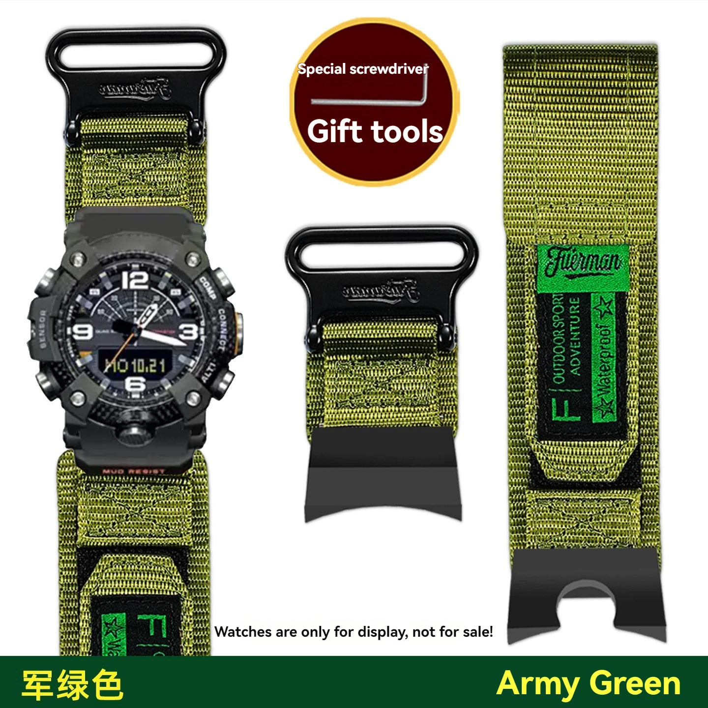 Premium Outdoor Nylon Canvas Watch Strap for GG-B100 Little Mud King