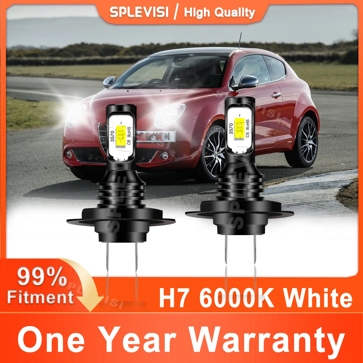 2 шт., Автомобильные светодиодные лампы H7 Для Alfa Romeo Mito 2008 2009 2010 2011 2012 2013 2014 2016 2017 2018