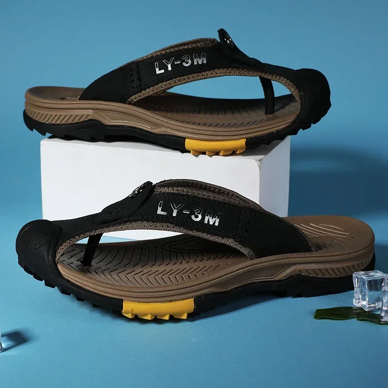Mens Leather Sandals for Outdoor Beach leather sandals beach slippers beach sandals
