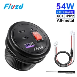 Compact ON - OFF Quick Charge 3.0 Power Outlet Adapter (ACC)
