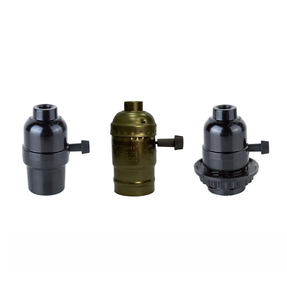 E27 Half Tooth Bakelite Lampholder with Knob Switch Table Lamp Floor Lamp Base 1pcs Lamp base accessory,bakelite lamp holder