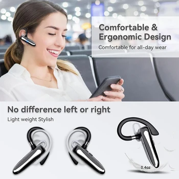 Bluetooth Headset Wireless Hands-Free Phone with Mic Hands-Free Earphones with 8 Hours Talk Time for Trucker Sports Riding 3