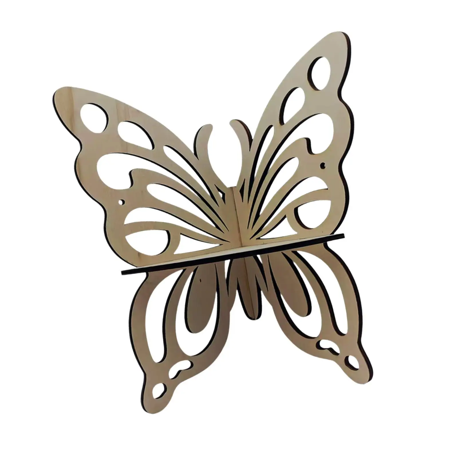 Butterfly Shape Corner Shelf Wooden Wall Mounted Organizer Decorative Display Rack for Room Decoration