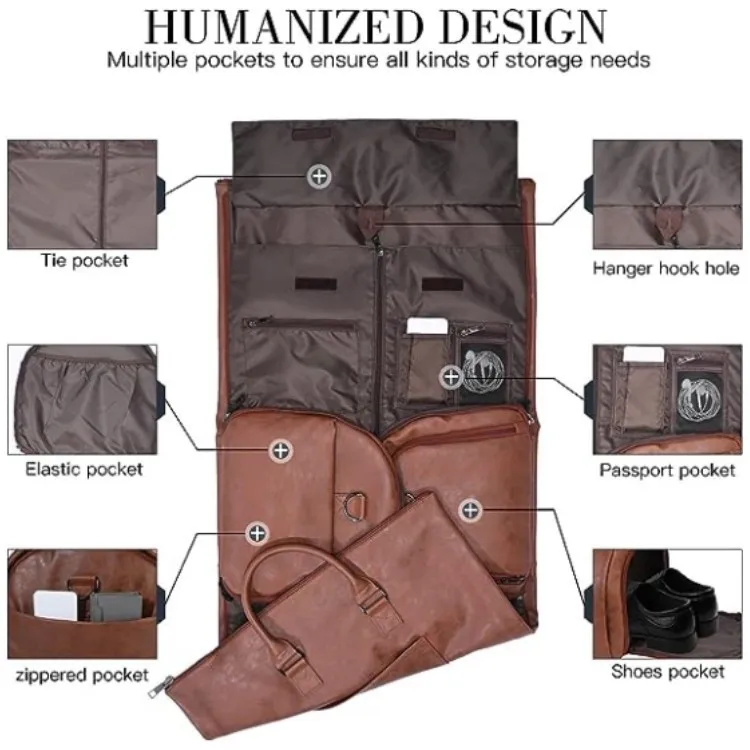 Carry-on Garment Bag Large Duffel Bag Suit Travel Weekend Flight Shoe Pouch Men Women travel bag