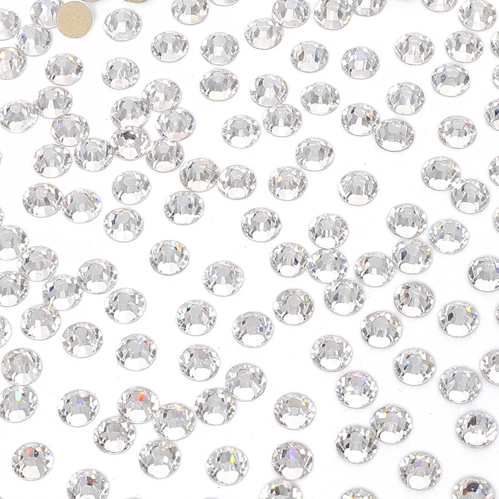 8-Farben-Strasssteine mit goldenem Boden, hochwertiges Glas, nicht Hotfix, SS3-SS30, glitzernde Hochzeitskleid-Dekoration, Kristalldiamant – Detail 2
