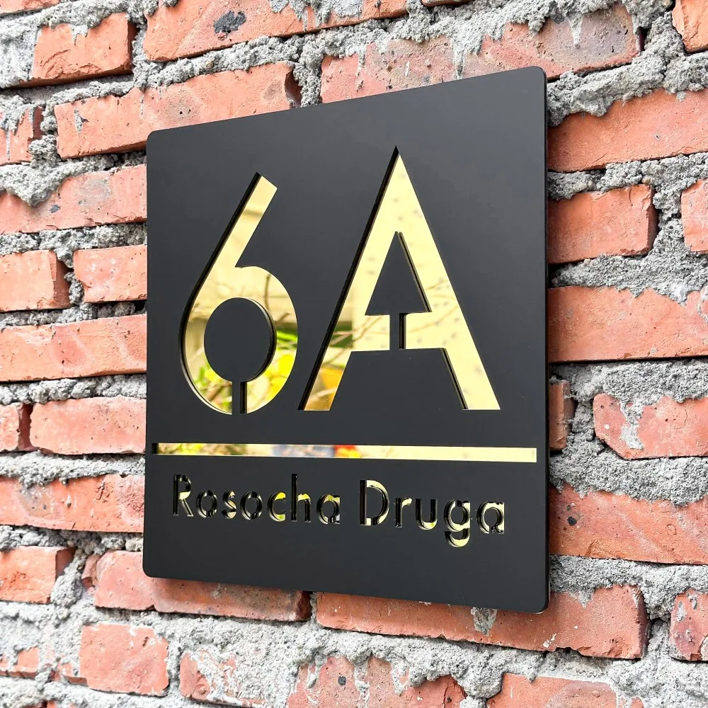House Number Signs Custom Exterior House Number Plate Personalized Laser Cut 3D Acrylic Letter Door Sign Modern Floating Outdoor Street Family Name