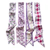 4pcs/set Series Silk Satin Scarf Women Cloth Hair Bands Headdress Accessories Lady Scarves Ribbon Neck Ties for Bag Handle 4