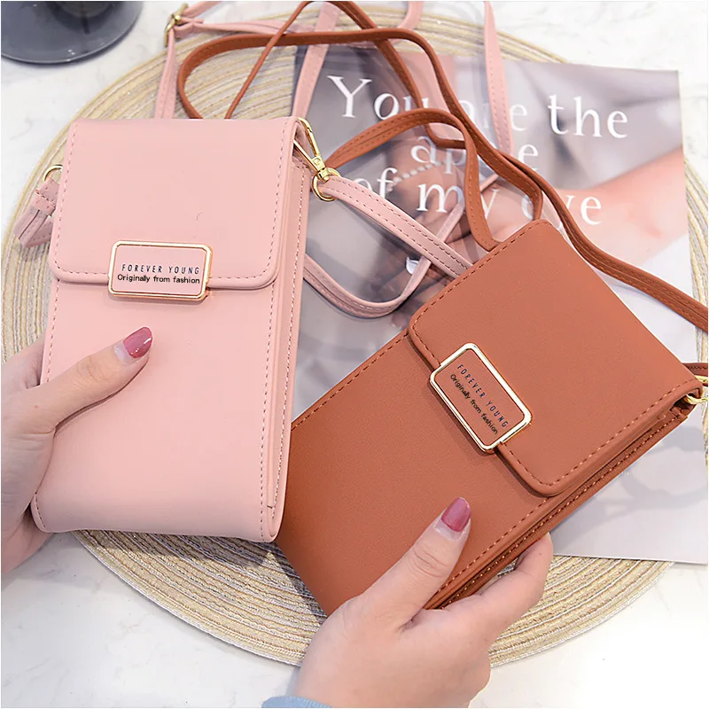 

2023 New Mini Crossbody Bags Phone Bag Small Female Shoulder Handbags Portable Women's Wallet and Purses Solid Color