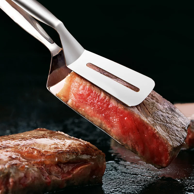 BBQ Kitchen Turner Cooking Spatula Tongs Barbecue Clip Grill Meat Tongs Clamp Steak Fish Turner Cooking Shovel Kitchen Utensils