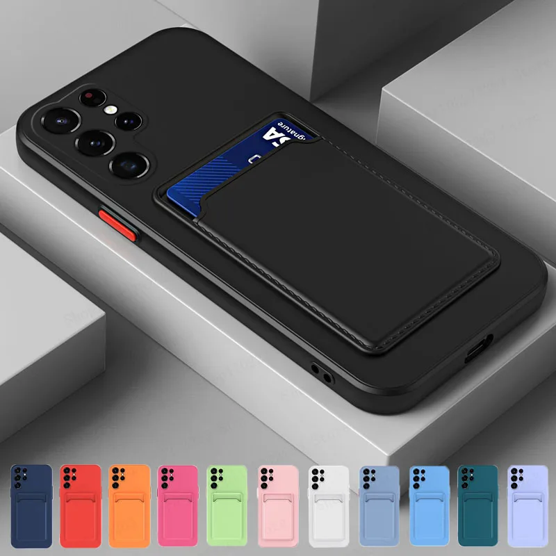 Custodia In Silicone Per Borsa Porta Carte Per Samsung Galaxy S23 Ultra A53 5G S22 Ultra A52S A33 5G S21 S20 Fe Plus A51 A71 A13 Cover Per Custodie