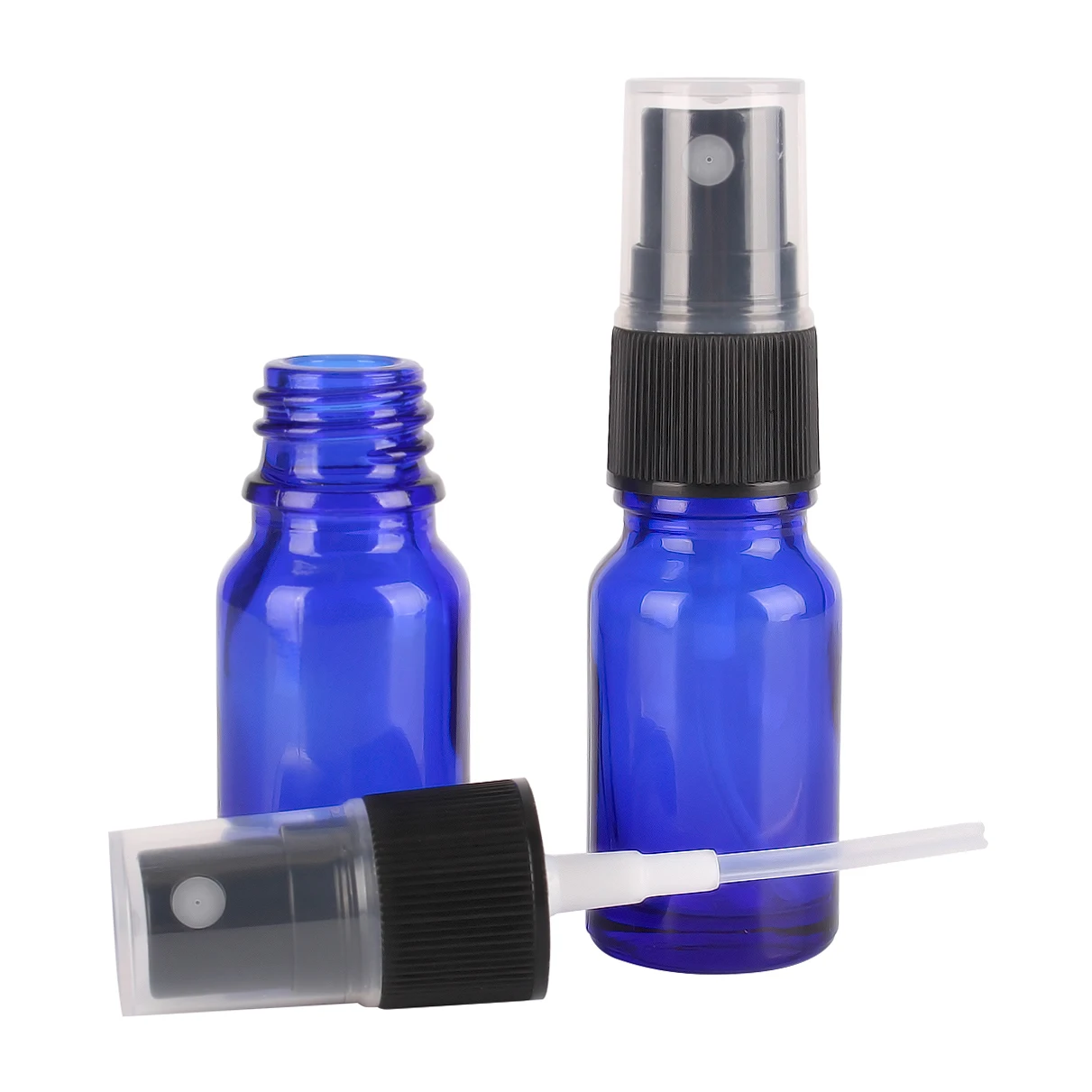 24pcs 10ml Cobalt Blue Glass Spray Bottle w/ Black Fine Mist Sprayer essential oil bottles empty cosmetic containers 3
