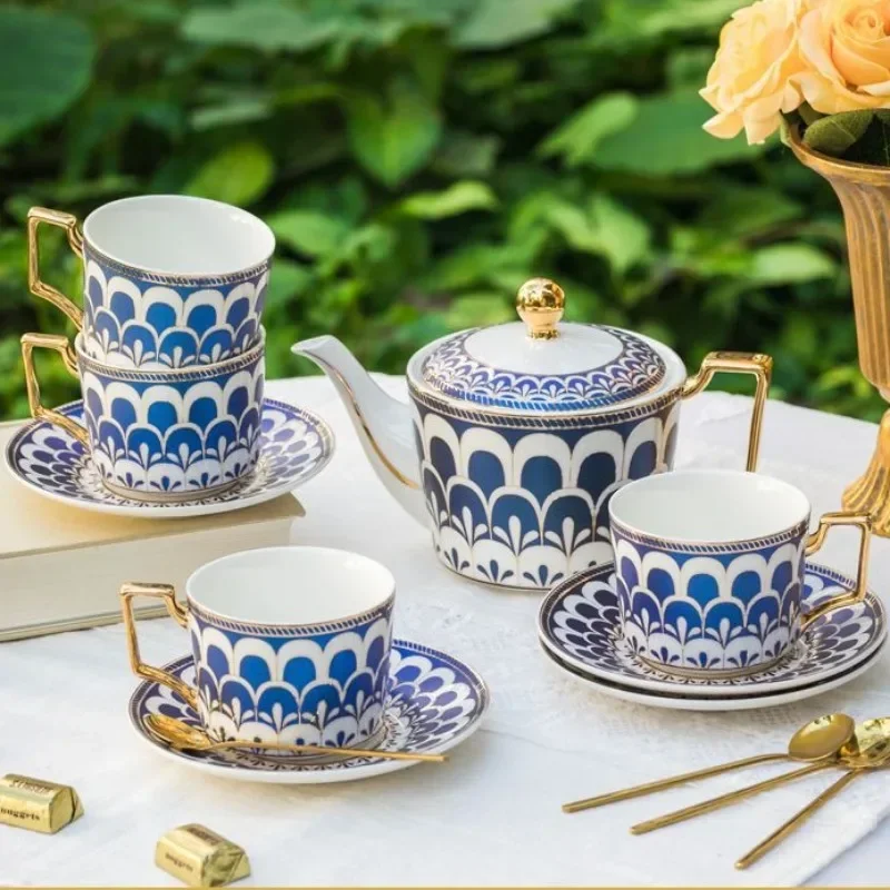 

European Ceramic Coffee Cup Home Afternoon Tea Set Bone China Flower Tea Coffee Sets Water Cup Cold Kettle Decorate Drinkware