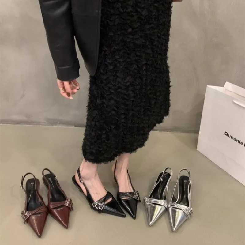 

Новинка 2024, босоножки на высоком каблуке, женская обувь, новая летняя женская обувь с ремешком с пряжкой