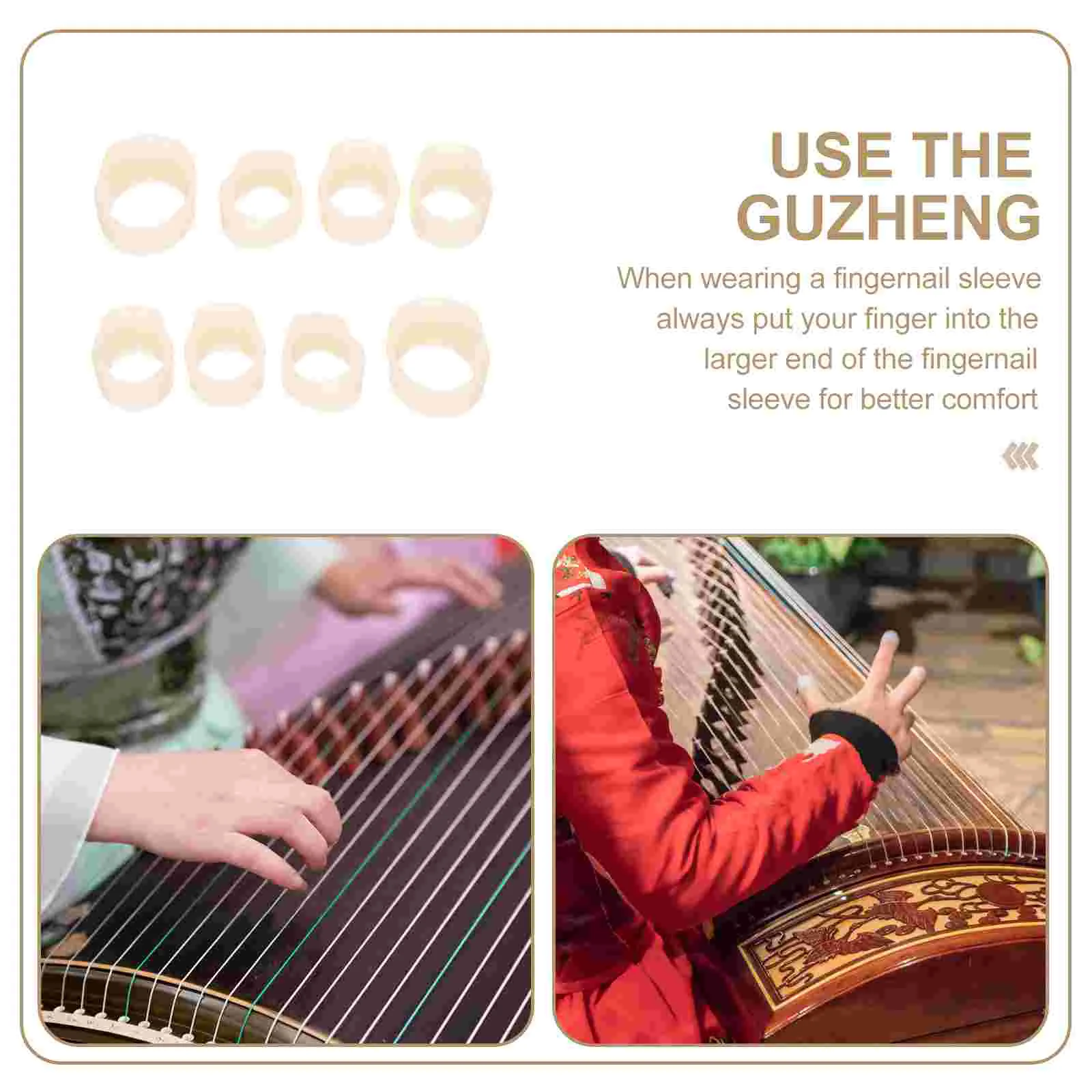 2Sets Silicone Guzheng Finger Covers for Left Right Hand Guzheng Nail Protectors Learning Supplies for Practice