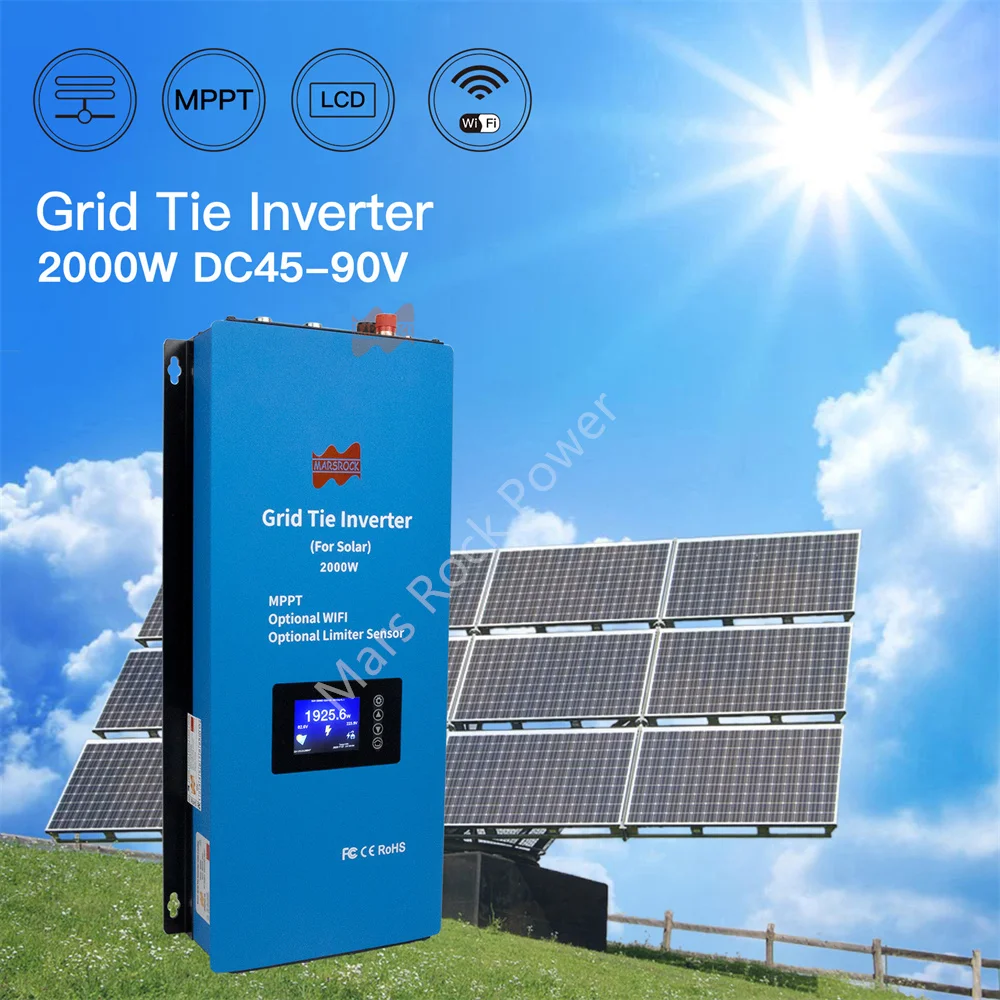 MPPT 2000W 그리드 타이 마이크로 인버터 리미터 인버터 48V AC 230V US240V WIFI 원격 모니터 태양 광 변환기 가전 제품