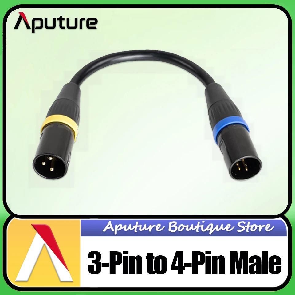 

Aputure 3 Pin Male to 4 Pin Male XLR Head Cable for 2-Bay Power Station Photography Studio Video Light Accessories
