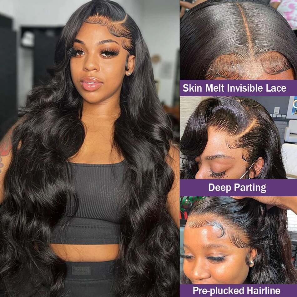 Wiggogo 250 Density 13x4 Body Wave Lace Front Wig Human Hair 30 Inch Hd Lace Wig 13x6 Human Hair Loose Deep Wave Frontal Wigs