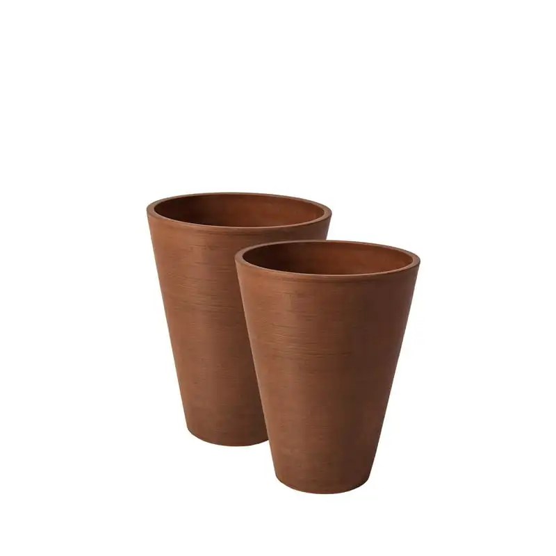 

Valencia Planter, 2 Round Taper Planter, 10-In. Diameter by 13-In., Spun Terracotta, 2