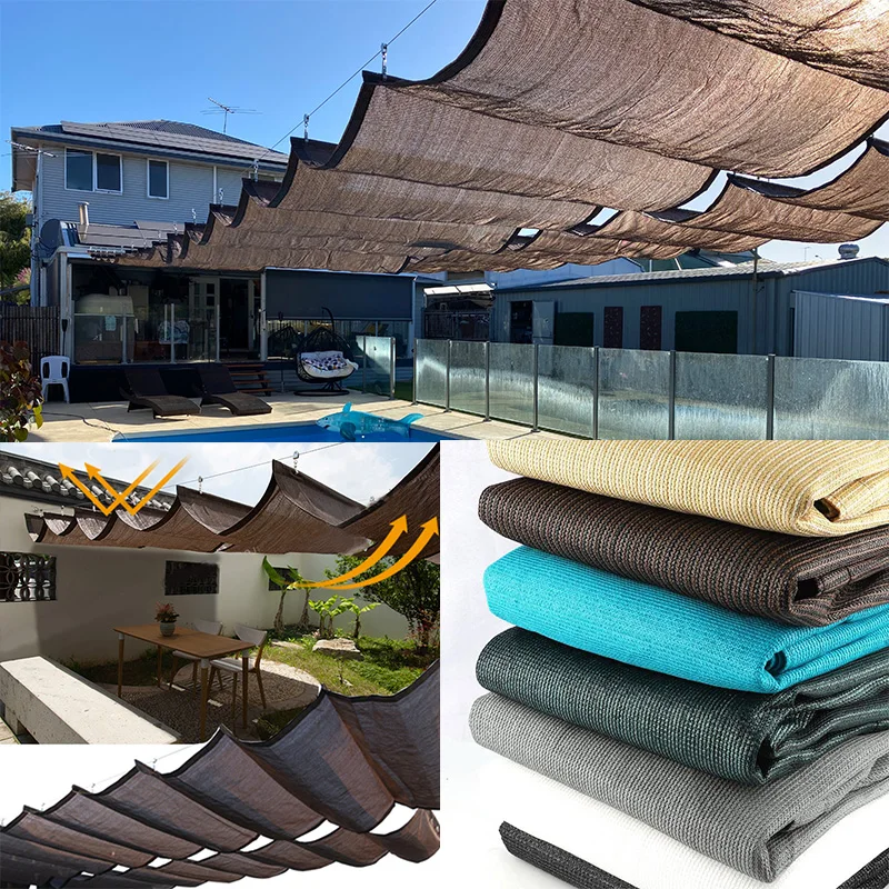 

Customize HDPE Wave Sun Shade Net Anti-UV Terrace Balcony Canopy Swimming Pool Sun Shelter Outdoor Telescopic Sunshade Nets
