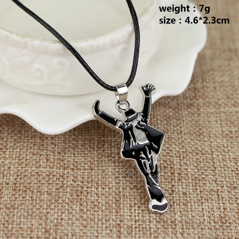 Pop Star Singer MJ Necklace Dancing Michael Jackson Enamel Pendant Necklace For Fans Monumental Jewelry Accessories necklace pendant anime necklace game necklace