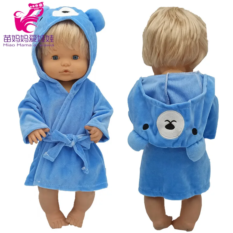 16" Nenuco Doll Hooded Fur Bathrobe Ropa Y Su Hermanita 40 Cm Reborn Baby Doll Toy Clothes