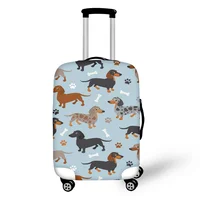 Washable Suitcase Cover Cute Dachshund Dog Travel Suitcase Protector Fits 18 to 32 Inch Luggage Zipper Closure 2