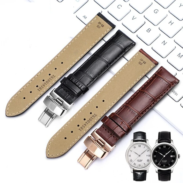 Leather Watch Accessories  Butterfly Watche Strap - Genuine Leather  Watchband 18mm - Aliexpress