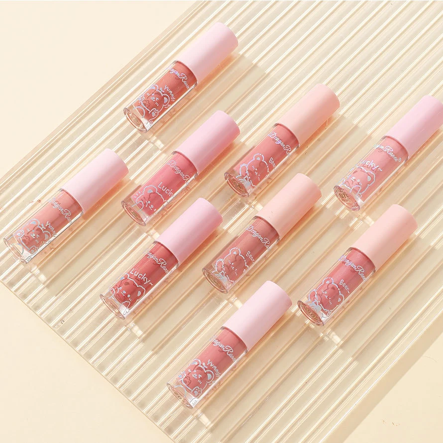 Water Light Glass Lip Glaze Hydrating Mirror Lips Oil Nourishing Moisturizing Pearlescent Glitter Cute Tootsie Mini Lip Gloss 6