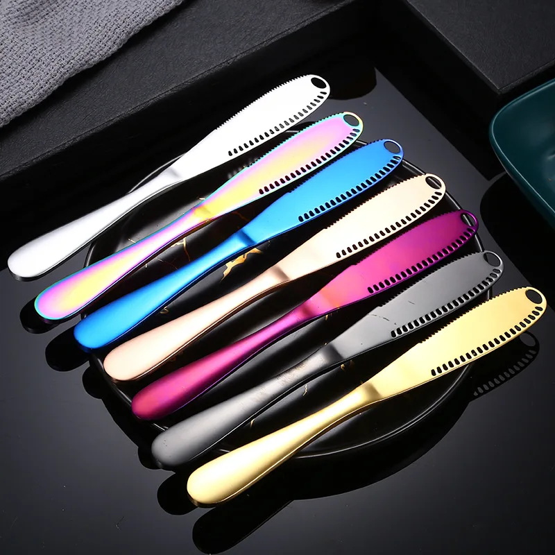 3In1 Stainless Steel Butter Knife Cheese Dessert Bread Jam Spreaders Baking Cream Scraper Splitter Butter Spoon Kitchen Tool