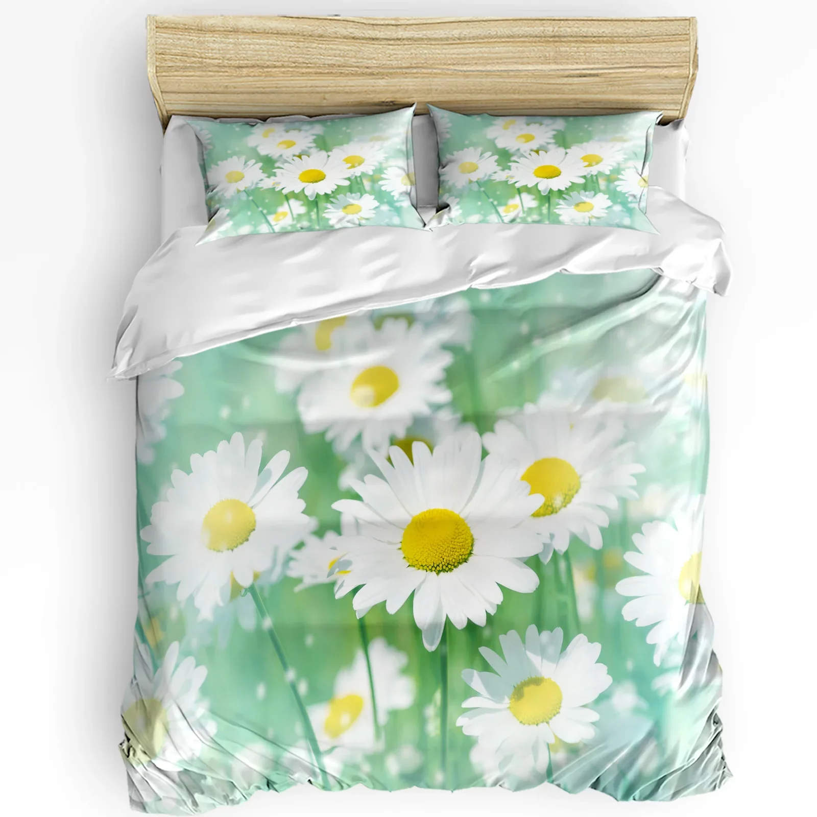 

Plant Daisy Flower Printed Comfort Duvet Cover Pillow Case Home Textile Quilt Cover Boy Kid Teen Girl Luxury 3pcs Bedding Set