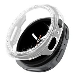 Sparkling Diamond-Encrusted Protective Bumper Case for Galaxy Watch8 44MM (Transparent)
