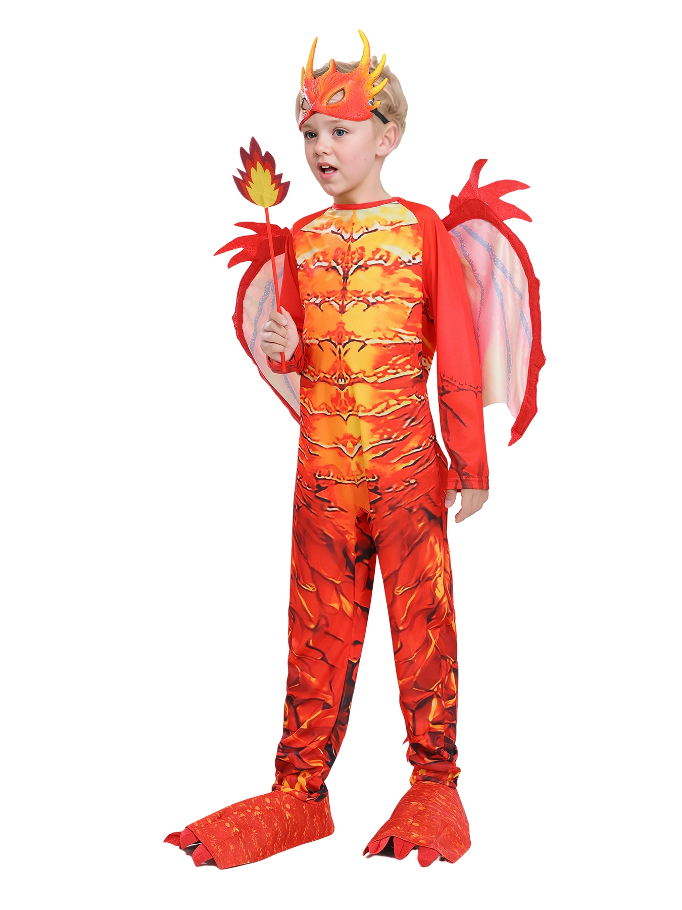 Child Fire Breathing Dragon Costume For Halloween, Book Week Day, Carnival Party Dress-up 4