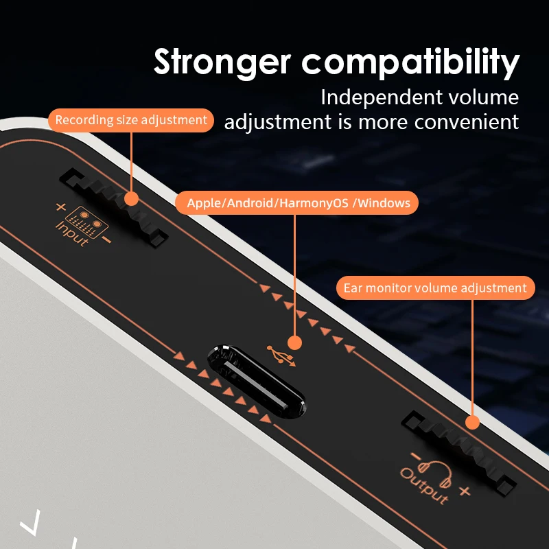 24Bit/192kHz 스테레오 라이브 방송 어댑터 3.5mm 도크 스트리밍 오디오 인터페이스(전화용) 고음질 라이브 스트림 사운드 카드