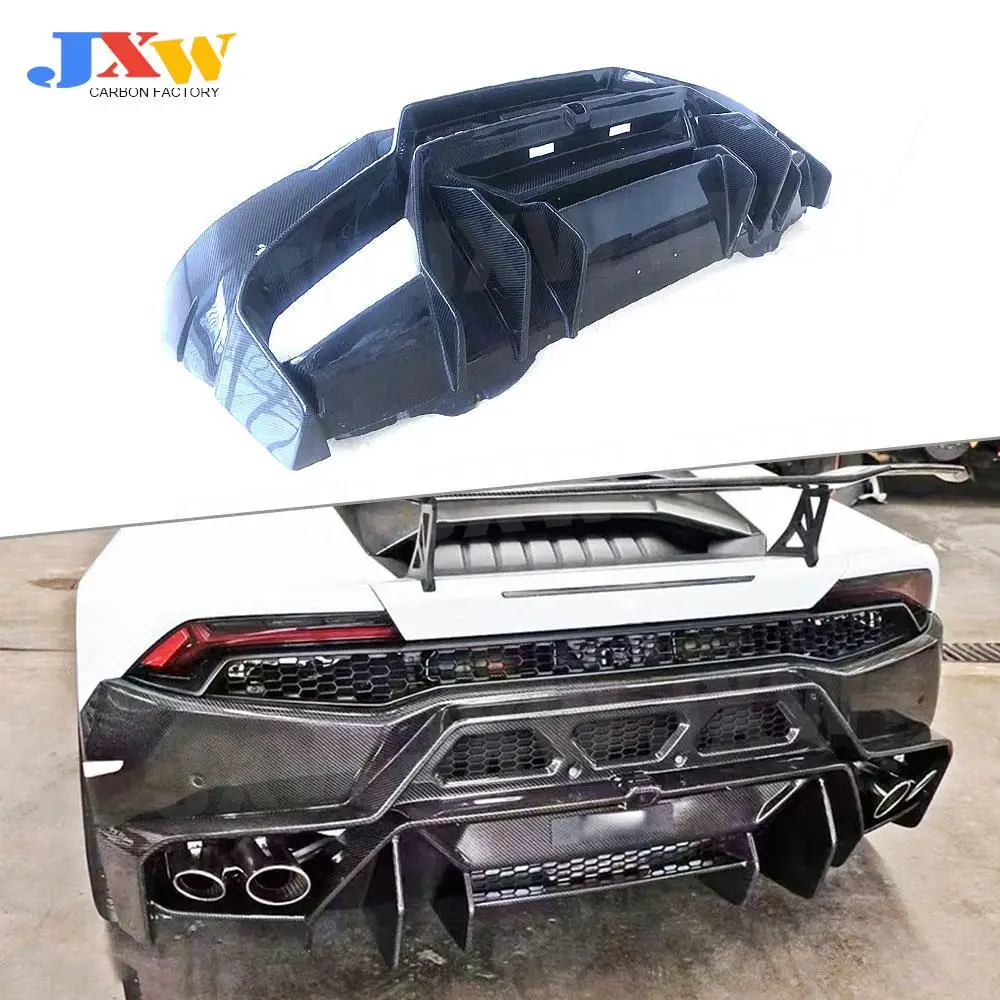 

Dry Carbon Fiber Rear Lip Diffuser Spoiler for Lamborghini Huracan LP610 Rear Bumper Spoiler Car Styling Back Diffuser 2014-2019