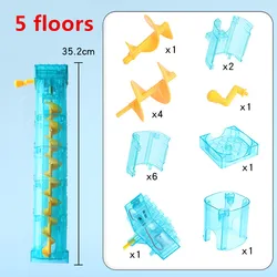 Marble Run Adventure: Electric Spiral Lift and Animal Slide Track with Piano Features (5 floors lift)