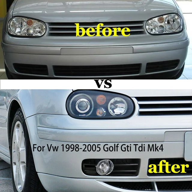 Phare antibrouillard LED DRL pour VW GOLF 4 MK4 1997-2006, éclairage de  sauna, clignotant automatique, gril inférieur, grilles de course,  accessoires de voiture - AliExpress
