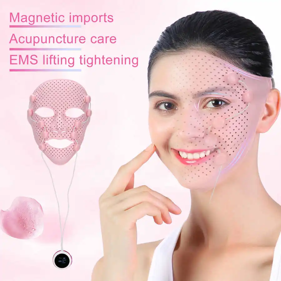 3D Silicone Facial Mask Electric EMS V Shaped Face Massager Magnet Massage Face Lifting Slimming Face SPA Beauty Skin Care Tool 2
