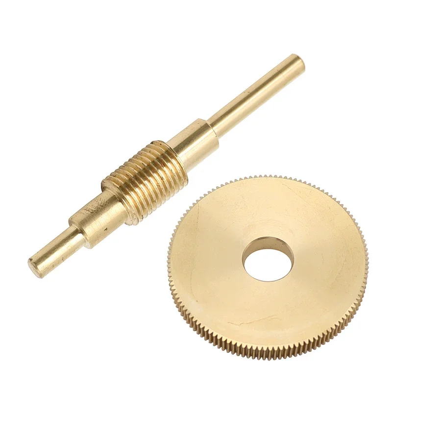 059 Brass Worm Gear 120 Teeth 0.4MM 120T 12MM Hole Diameter Gear 1:120 Brass Decelerating Turbine Worm 75MM Rod