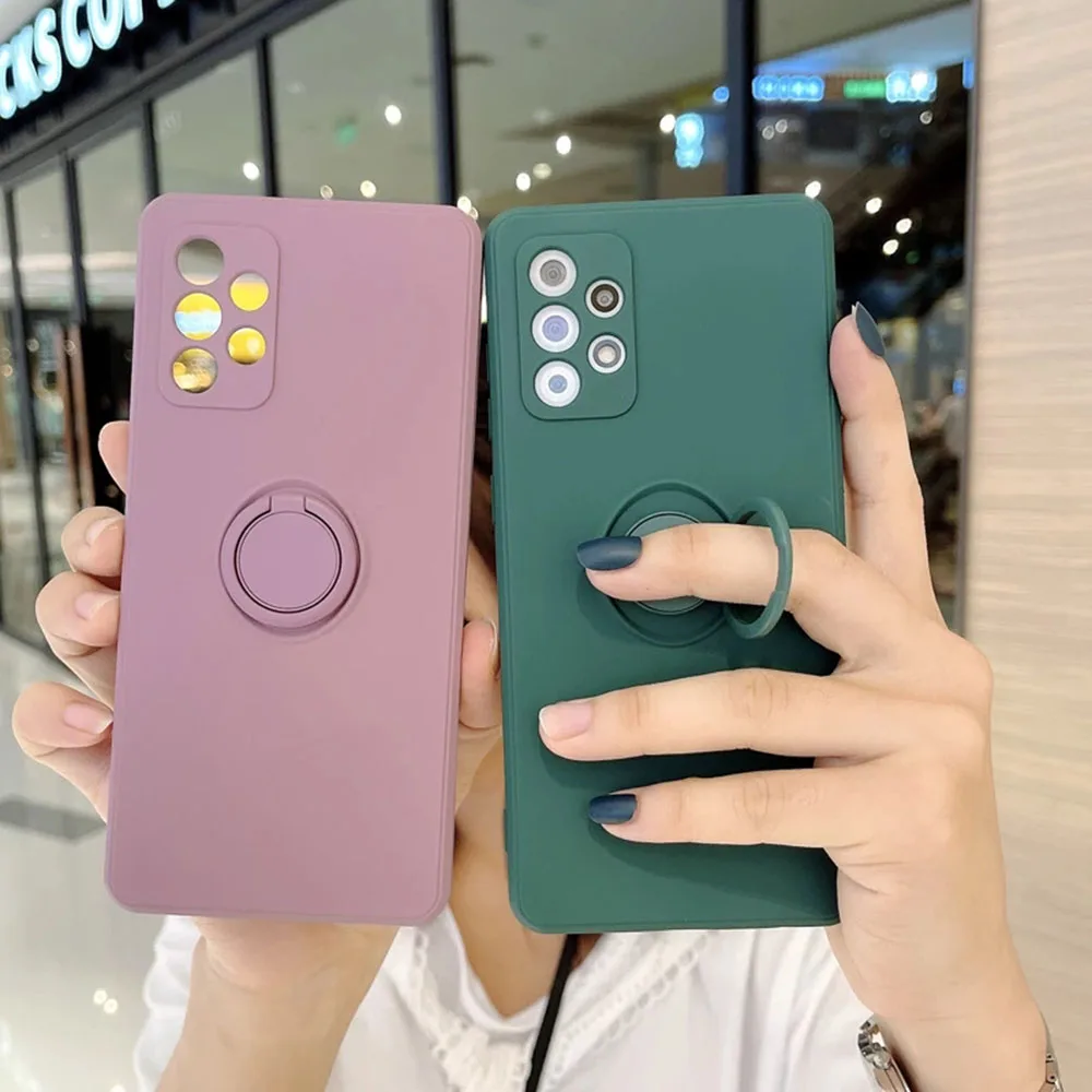 Magnetic Ring Holder Liquid Silicone Phone Case