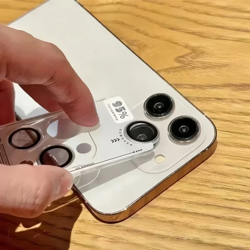 3D Titanium Color Metal Ring Lens Tempered Glass Camera Protector (1-3 Pieces)