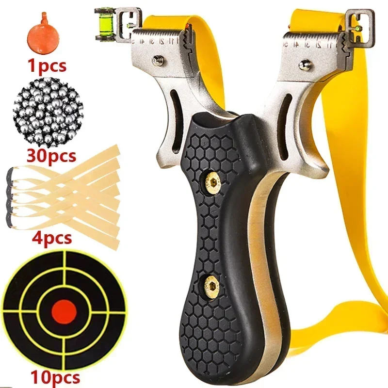 

Metal Aiming Slingsshot Double Layer Thickened Grip Powerful Shooting Slingshot Outdoor Hunting and Archery Catapult Accessories