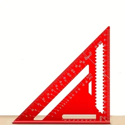 Enhanced Aluminum Triangle Square - Red Woodworking Ruler for Home Decor and Design Projects (1pc)